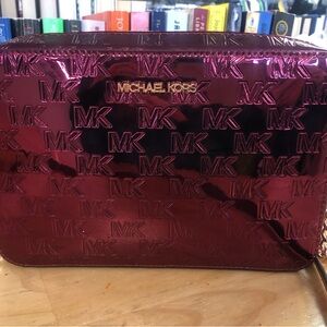 Michael Kors Burgandy Embossed Women's Bag